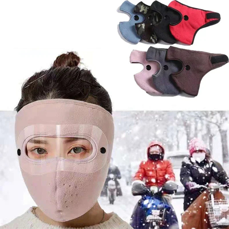 Winter Motorcycle Face Mask with Goggles