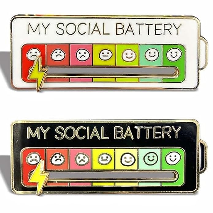 Social Battery Status Brooch – Mood Pin