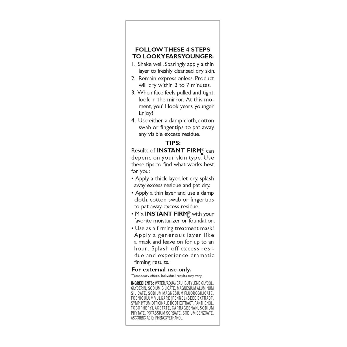Instant Face Tightener – Cosmetic Skin Care