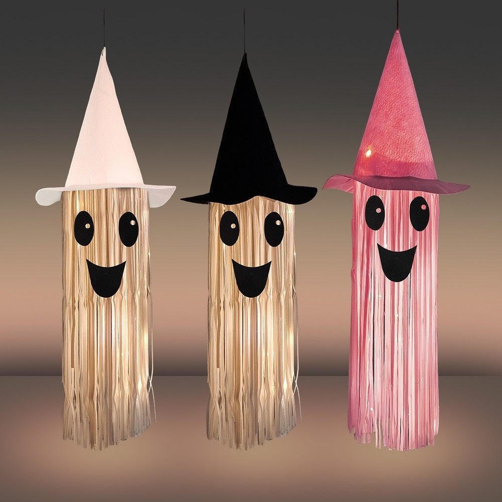 Glowing Ghost Witch Hat – Hanging Decor
