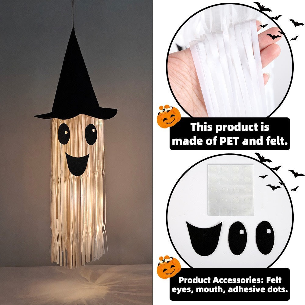 Glowing Ghost Witch Hat – Hanging Decor