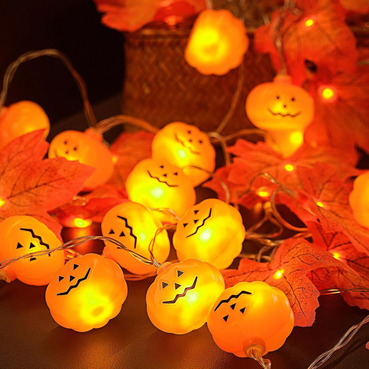 Mini Pumpkin LED String Lights – Halloween
