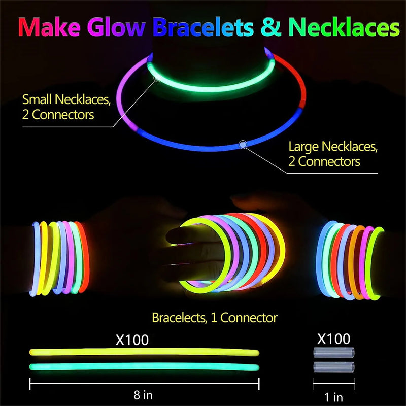 Glow Sticks Party Pack – 100 pcs with Connectors