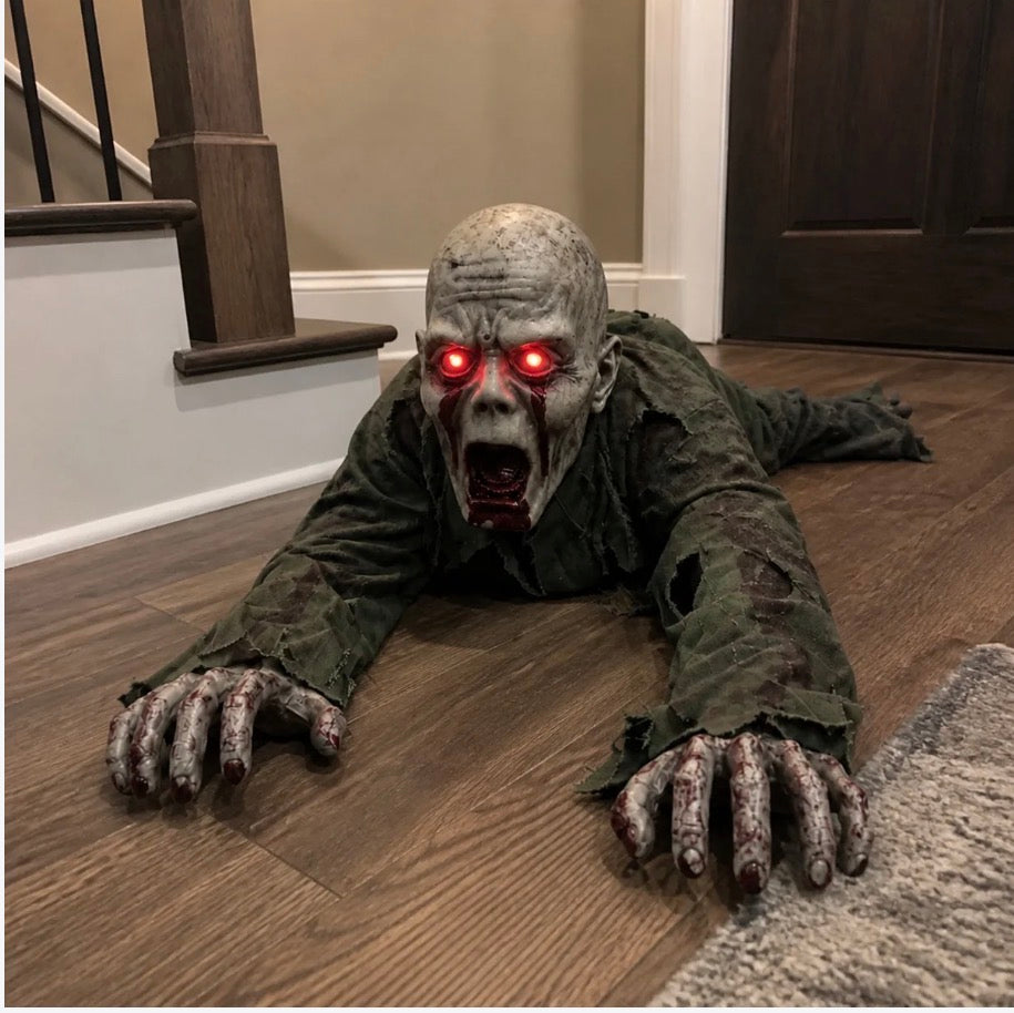 Crawling Zombie Prop – Glowing Red Eyes