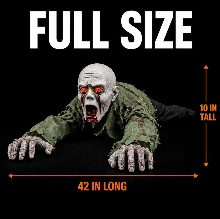 Crawling Zombie Prop – Glowing Red Eyes