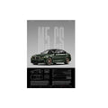 Performance Sports Car Canvas Wall Art – Minimalist Race Car Poster Prints (Unframed) - M5 CS – Green / 8" × 12" (20 × 30 cm)