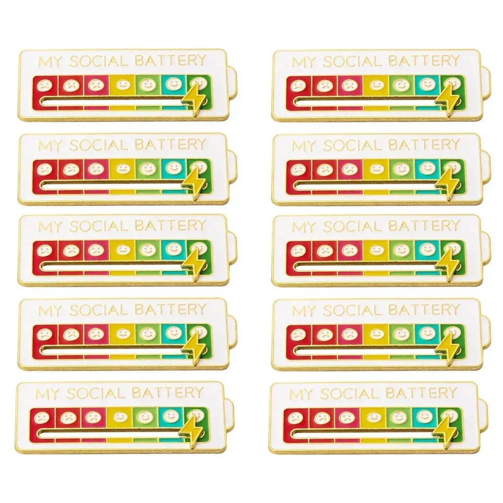 Social Battery Status Brooch – Mood Pin