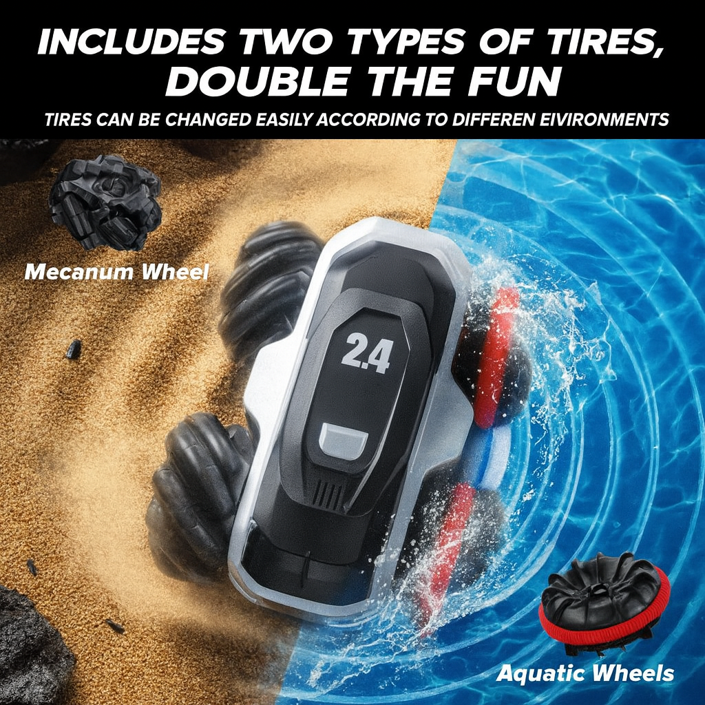 Amphibious RC Car – 4WD Drift & Stunt Play