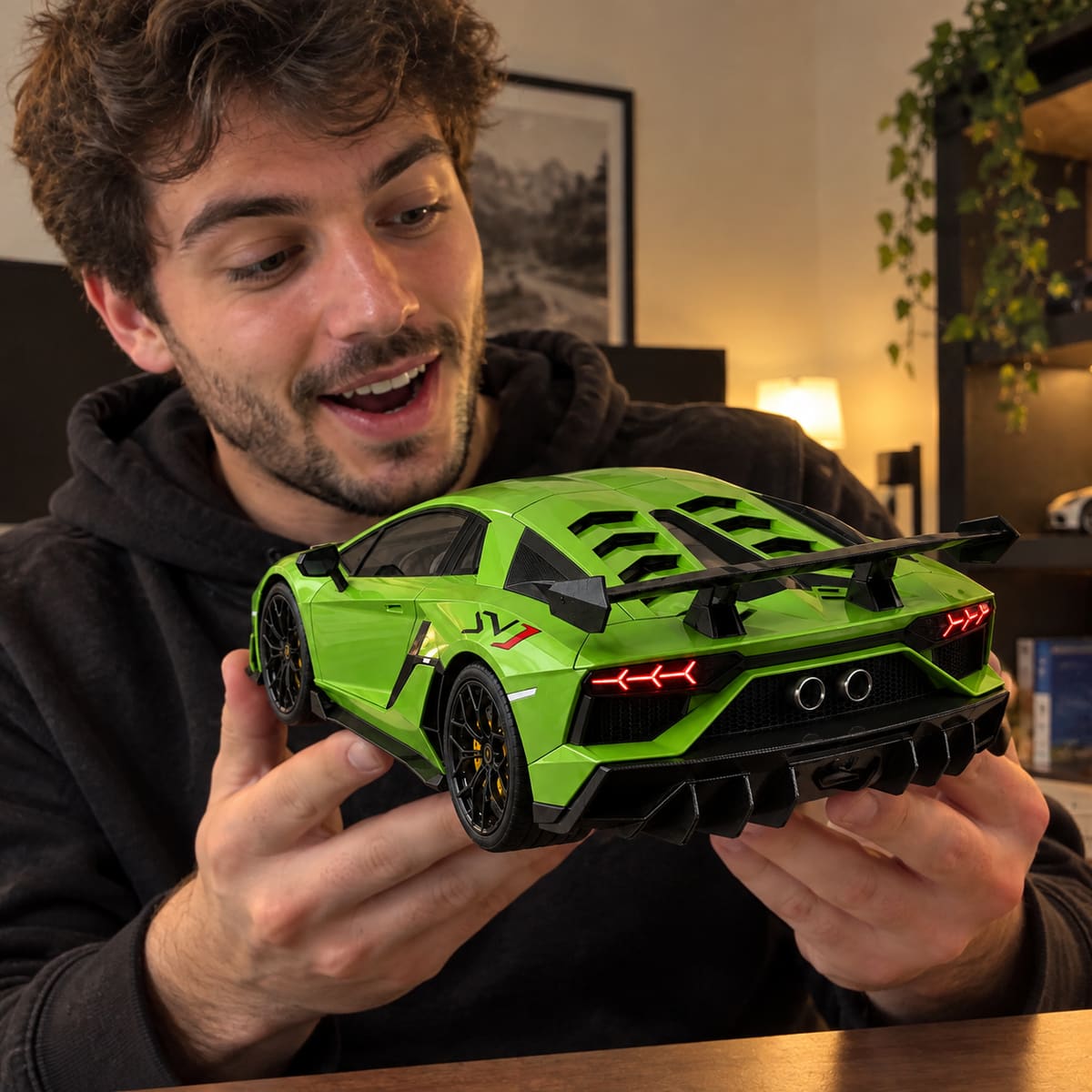 Green V12 Mist Car – LED Humidifier with Exhaust Smoke Effect