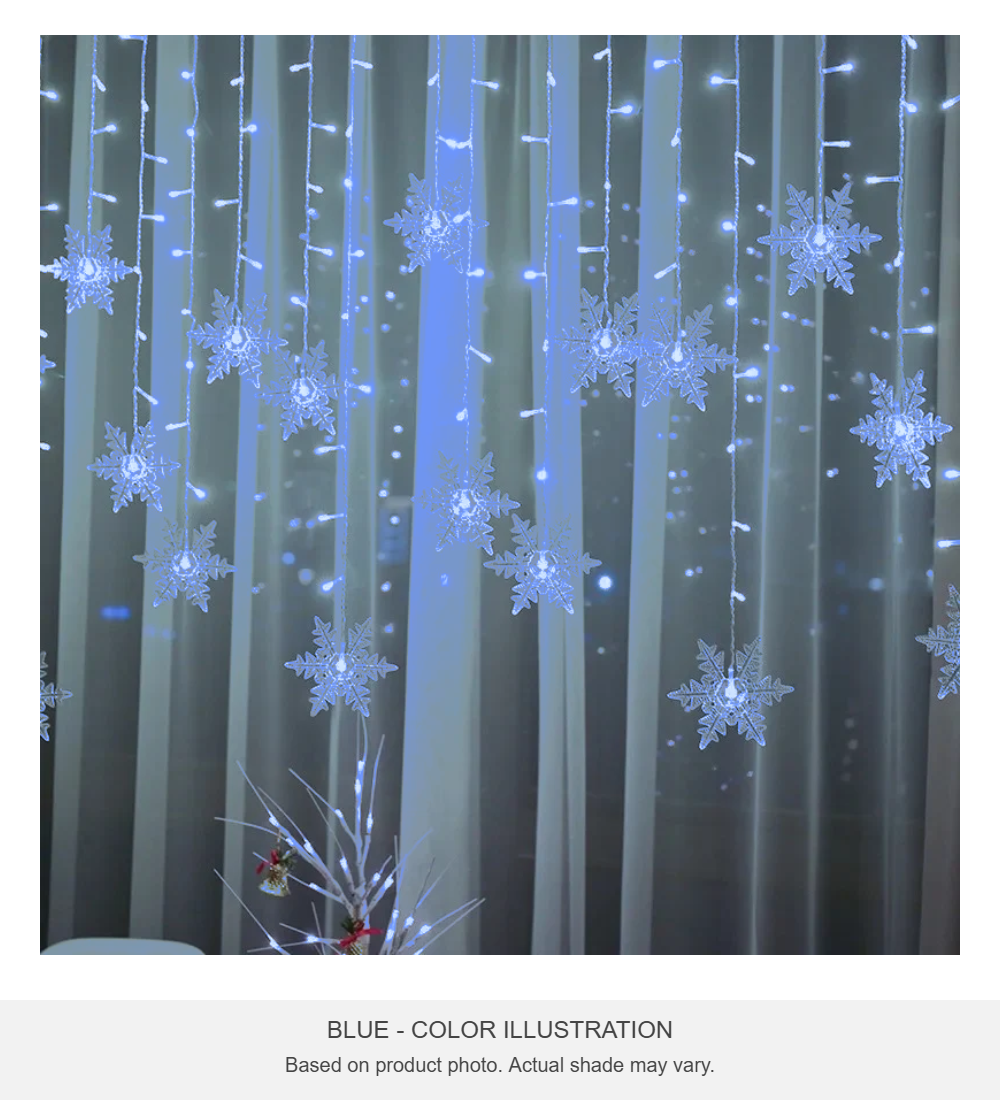 Snowflake Curtain Lights – 10.5 ft LED