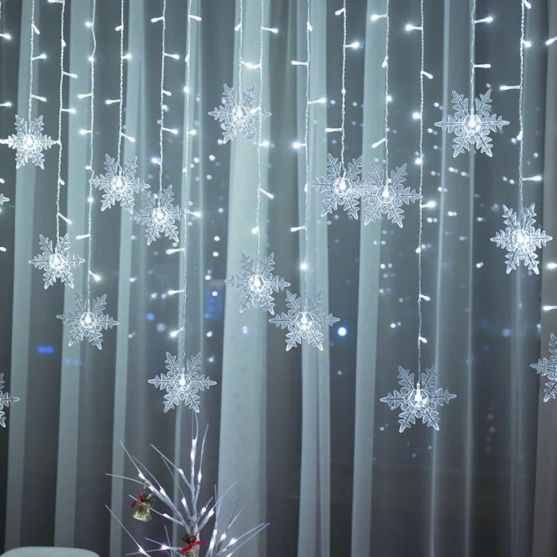 Snowflake Curtain Lights – 10.5 ft LED